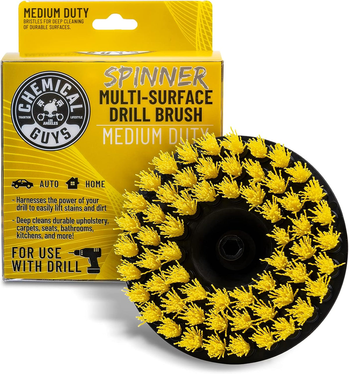 Medium Duty Spinner Drill Brush Attachment, Multi-Surface