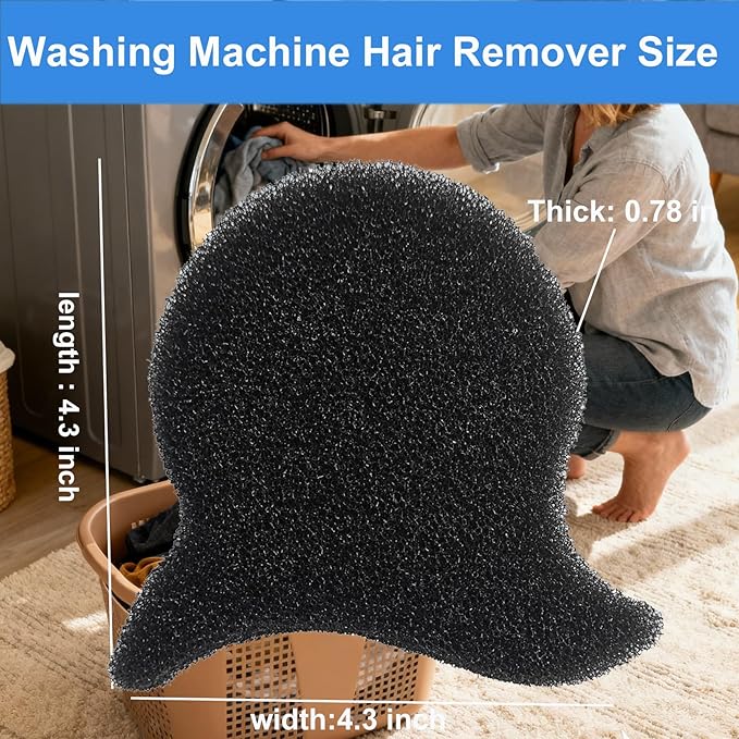 Pet Hair Remover for Laundry, 6PCS Reusable Dog & Cat Hair Remover Tool - Removes Pet Fur, Hair, Lint, Dander from Clothes &Washing Machine. (Black, Fish Tail)