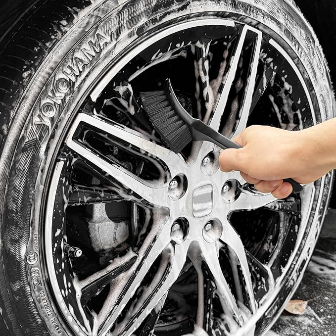 Wheel Brush, Wheel & Rim Cleaner Brush, Tire Brush, Wheel Cleaning Brush, Bendable & Durable Car Wheel Brush Set, Car Detailing Brushes, Wheel Brushes for Cleaning Wheels