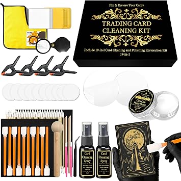 272 Pcs Card Care Clean Kit,Trading Card Cleaning Kit with Fixing Jig and EVA Shaping Foam, Suitable for PSA Rated Baseb