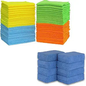 Simple Houseware Microfiber Cleaning Cloth + Microfiber Ultra-Soft Applicator Foam