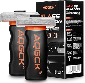 AOGCK Windshield Oil Film Remover – 2-Pack Nano-Ceramic Hydrophobic