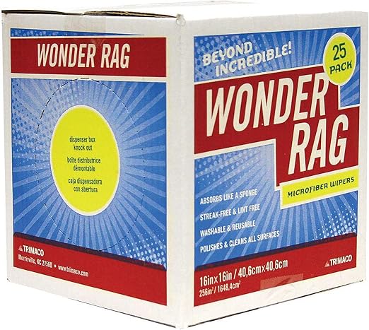 Trimaco Wonder Rag, 16-inch X 16-inch, 25 per Box