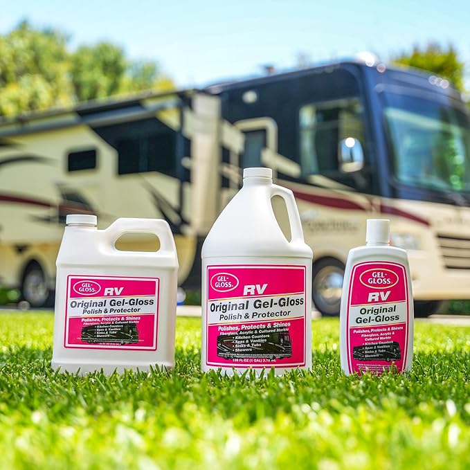 Gel-Gloss Original Polish & Protector - Carnauba Cleaner Wax Formulation – Removes Water Spots, Light Scratches & Stains - Restores Surface Color & Shine, 64 oz