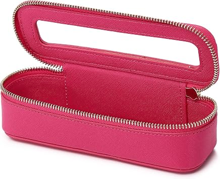 Pinkmik Makeup Brush Case Clear Travel Cosmetic Bag, (Fuxia, SLIM)