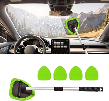 Car Wash Brush with Long Handle, Windshield Cleaning Tool, Car Washing Mop Kit Mitt Sponge Car Cleaning Supplies Kit, Mi