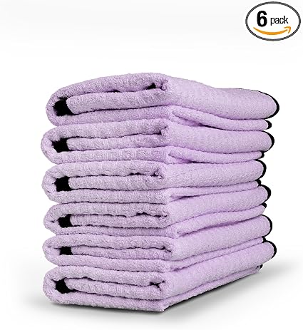 Adam's Waterless Wash Microfiber Towel (6 Pack) - Waffle Weave Design Traps Dirt & Safely Cleans Your Car, Boat, RV, Tru