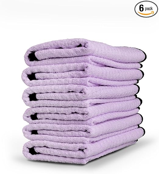 Adam's Waterless Wash Microfiber Towel (6 Pack) - Waffle Weave Design Traps Dirt & Safely Cleans Your Car, Boat, RV, Tru