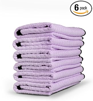 Adam's Waterless Wash Microfiber Towel (6 Pack) - Waffle Weave Design Traps Dirt & Safely Cleans Your Car, Boat, RV, Tru