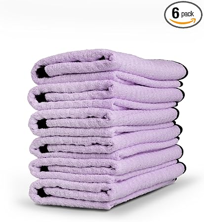 Adam's Waterless Wash Microfiber Towel (6 Pack) - Waffle Weave Design Traps Dirt & Safely Cleans Your Car, Boat, RV, Tru