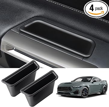 Canvcle Door Side Storage Tray Organizer for 2015-2025 2026 Ford Mustang Accessories, Front Door Handle Storage Box Inse