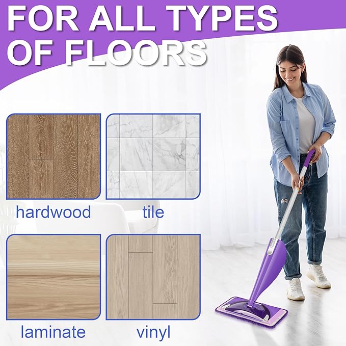 Aifacay Reusable Mop Pads Refills Compatible with Swiffer Wet Jet, 6 Pack Wet Pads Refill Microfiber Wet Dry Use Replacement Heads for Swiffer WetJet 11" Mop Types of Floor Cleaning