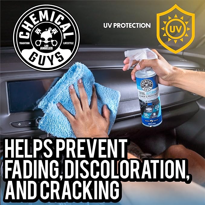 Chemical Guys Total Interior Cleaner & Protectant – Chemical Guys Interior Cleaner, Cleans & Protects Leather, Vinyl, Plastic, Rubber, Glass with a Streak-Free Finish — 16 Fl Oz (Pack of 2)