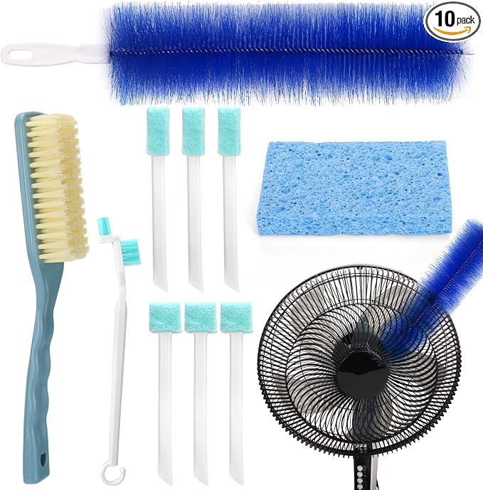 XANGNIER Fan Cleaning Brush Dust Removal Tool Kit,Bendable,10 Pcs