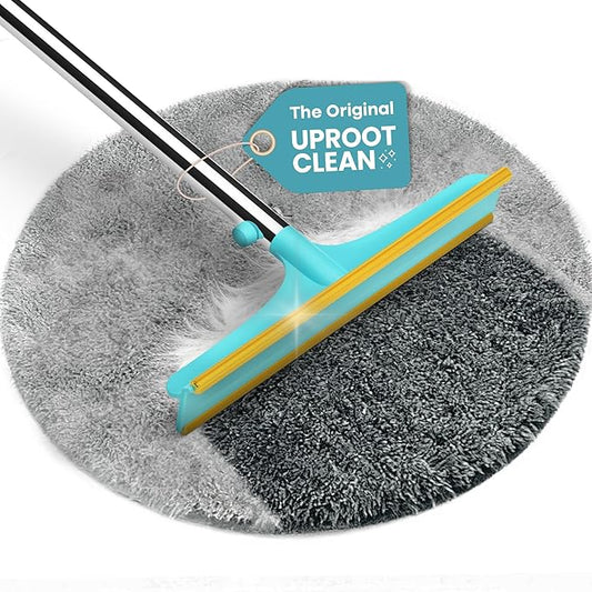 Uproot Cleaner Xtra Pet Hair Removal Tool: Reusable Carpet Rake with Telescopic 60" Handle - As Powerful as Uproot Cleaner Pro Pet Hair Remover, but Made for Carpets, Curtains - Don't Bend Don't Kneel