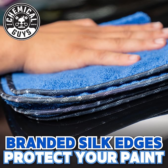 Chemical Guys Professional Grade Premium Microfiber Towels for Cars,Blue,16" x 16",Ultra-Soft and Scratch-Free Car Detailing Cloths for Trucks,Motorcycles,and More,(Pack of 6)