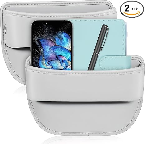 Healifty Car Seat Gap Filler Organizer: 2Pcs Leather Front Console Storage Box and Automotive Truck Interior Accessories