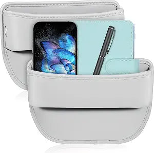 Healifty Car Seat Gap Filler Organizer: 2Pcs Leather Front Console Storage Box and Automotive Truck Interior Accessories