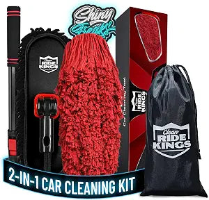 Car Duster Exterior Sweeping Kit, 2-in-1 Black