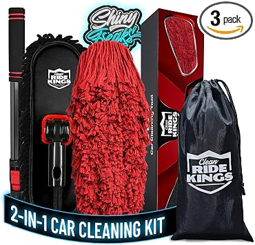 Car Duster Exterior Sweeping Kit, 2-in-1 Black