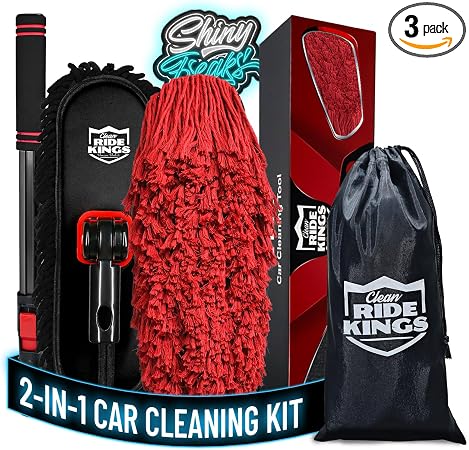 Car Duster Exterior Sweeping Kit, 2-in-1 Black