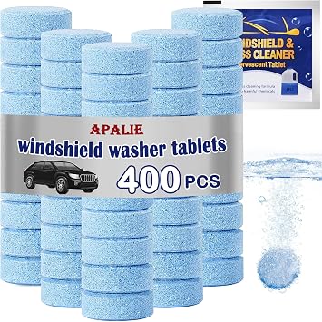 400 Pieces Car windshield washer fluid Concentrated Clean Tablets, Windshield Wiper Fluid (Winter: Use With De-icer or M