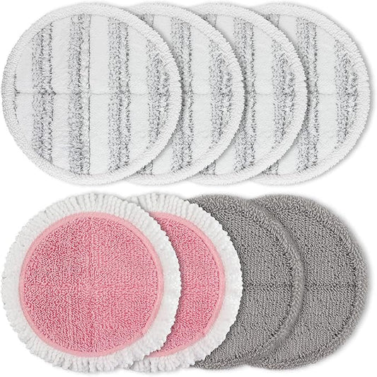 Spin Cordless Electric Mop Pads: 7.5/7.48/7.28/7 Inch Steam/Electric Mop Pads Replacement for Vmai/eous/idoo/alfabot/devoac - Round Velcro Scrubber Reusable Mop Pads Refill for Floor Cleaning 8 Pack