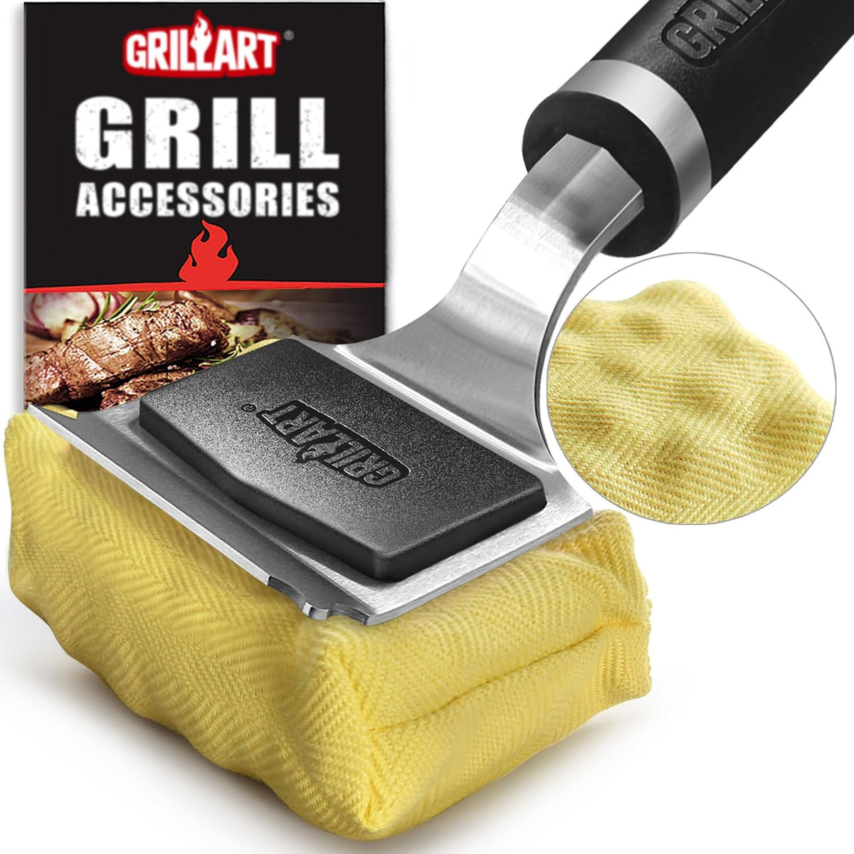 SteamWizards Grill Brush, Bristle Free Outdoor BBQ Scraper 17-Inch