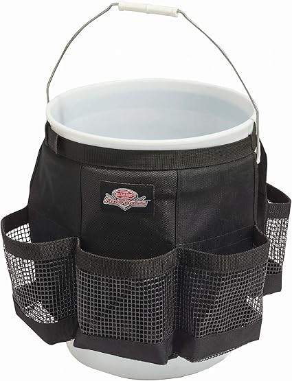 Bucket Boss Auto Boss Wash Boss Organizer for a 5 Gallon Bucket, with Fast-Drying, Exterior Mesh Pockets for Car Supplie