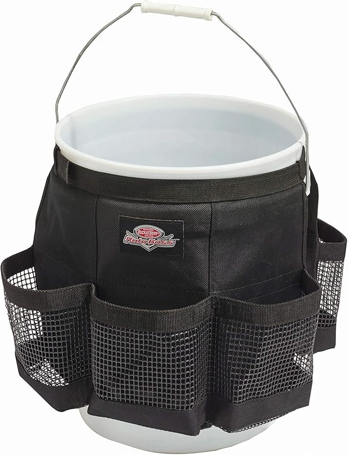 Bucket Boss Auto Boss Wash Boss Organizer for a 5 Gallon Bucket, with Fast-Drying, Exterior Mesh Pockets for Car Supplie