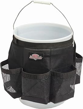 Bucket Boss Auto Boss Wash Boss Organizer for a 5 Gallon Bucket, with Fast-Drying, Exterior Mesh Pockets for Car Supplie