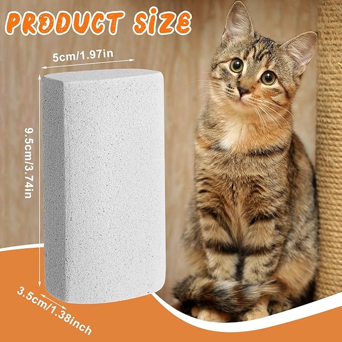 Abbylike 6 Pcs Pet Hair Remover Pumice Stone Reusable Portable Dog Cat Hair Removal Tool Scraper for Carpet,Couch, Bedding, Car Upholstery, Furniture Cleaning (3.74 x 1.97 x 1.38 Inch,Gray)