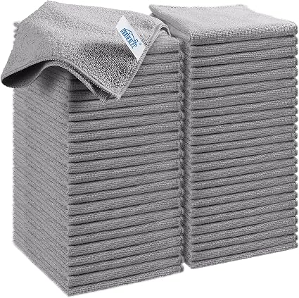 HOMEXCEL 50PK Microfiber Cleaning Cloth, Cleaning Rag for Home, 11.5x11.5in