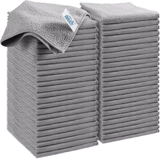 HOMEXCEL 50PK Microfiber Cleaning Cloth, Cleaning Rag for Home, 11.5x11.5in