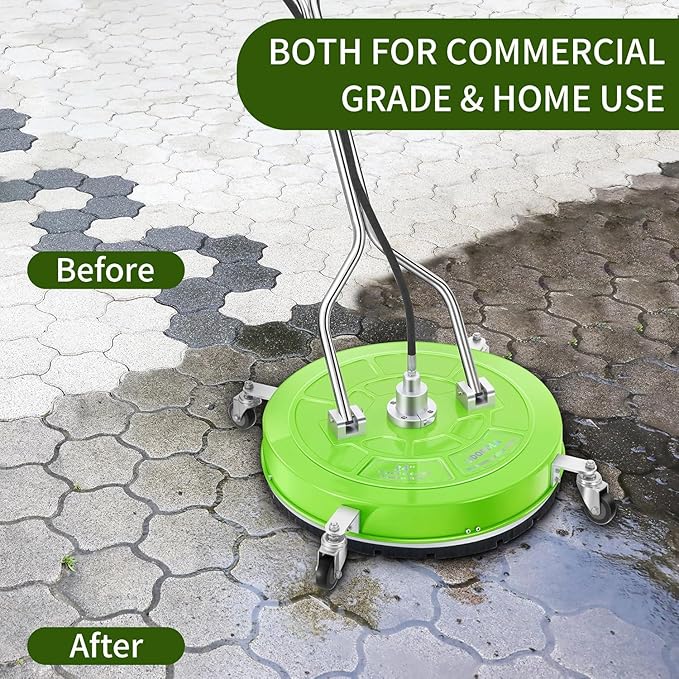 LidoDola 30'' Pressure Washer Surface Cleaner with 4 Wheels - Stainless Steel Surface Cleaner for Pressure Washer Attachment for Concrete, Driveway, Patio, Sidewalk, Deck and Driveways