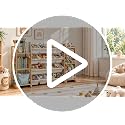 Toy Storage Organizer with Bookshelf and Stuffed Animal Storage, 12 Removable Bins and Open Shelves, Kids Playroom Organizer for Nursery, Bedroom and Living Room, 55.5 Inch Wide