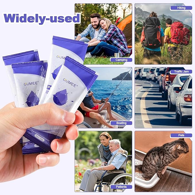 Lavender Portable Toilet Gel, Poo Gel for Potty, Camping Toilet Powder for Bucket, Eco Absorbent Gelling, Portable Urine Packets for Outdoor Recreation Supplies (Lavender-30 Packets, 10g of each)