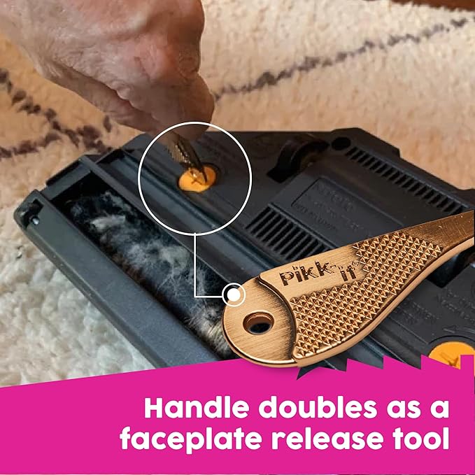 Pikk-it® Amazing Tool for Your Vacuum that Removes Tangled Hair in Seconds, Improves Cleaning Power & Efficiency. Great on Pet & Human Hair, Super Strong (Twin Pack)