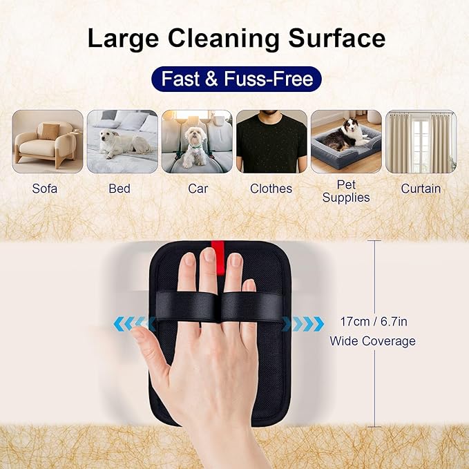 4PCS Electrostatic Pet Hair Removal Gloves Brush, 6.7x5.1 Reusable Static Remover for Cat Dog Hair, Grooming Glove for Couch, Furniture, Carpet, Car Seat, Fast Animal Fur Removal Mitt Tool