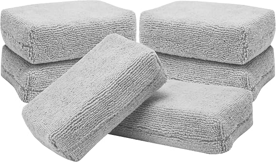 VIKING Microfiber Applicator Pads for Cars, 3 Inch x 5 Inch, 6 Pack