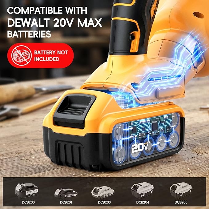 Cordless Handheld Vacuum Cleaner Compatible with DeWalt 20V Battery(Tool Only,No Battery),16000Pa Portable Vacuum with 2 HEPA Filters & 4 Attachments,Lightweight 2.2 lbs for Car,Home & Garage Cleaning