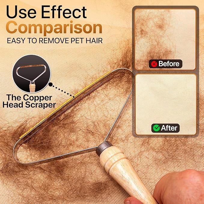 2-Pack Pet Hair Removal Tool - Carpet Rake and Squeegee for Pet Hair Remover Tool - Lint Remover and Hair Scraper for Couch - Easy to Clean Fuzz Fur and Pro Cat Dog Hair Remover for Rugs,Car Floor Mat