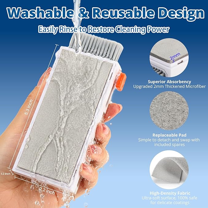 32PCS Upgraded Keyboard Cleaning Kit, 13-in-1 Electronics Cleaner Tool with Dust Cleaning Putty, Microfiber Cloth, Wipes-Cleaning Set for iPhone, AirPods, iPad, Laptop, PC Screen, Monitor, Camera