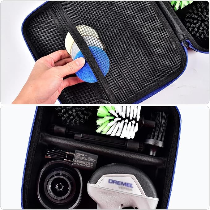 PAIYULE Case for Dremel Versa Power Scrubber Kit Cleaning Tool PC10-07/ PC360-5 Grout Brush, Bathroom Shower Scrub Kitchen & Bathtub Cleaner Holder for More Kinds Spin Scrubbers, Sponge Pads(Box Only)