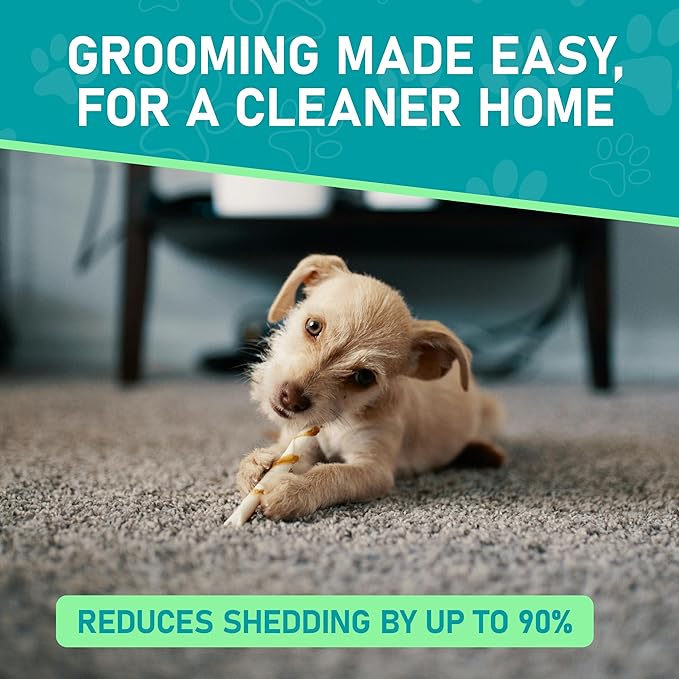 Maxpower Planet Hair Brush - Double Sided Shedding, Dematting Undercoat Rake for Dogs and Cats, Extra Wide Dog Grooming Brush, Reduce Shedding by 95%, Black