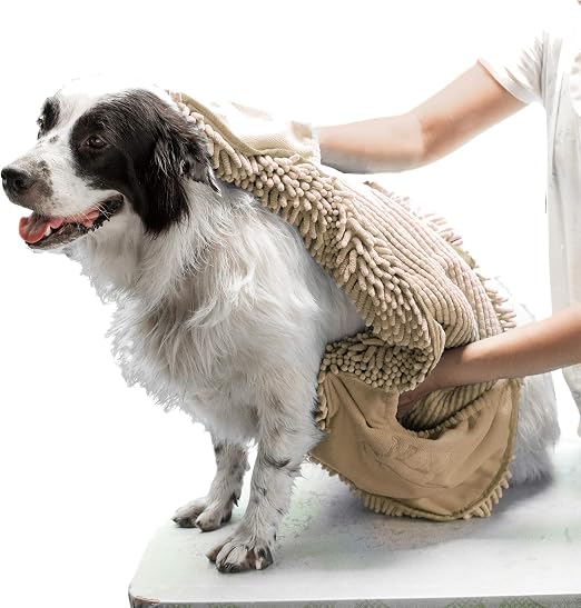 Tuff Pupper Quick Dry Towel for Dogs | Ultra Absorbent Microfiber Shammy | Extra Large 35x15 Size for All Breeds | Comfo