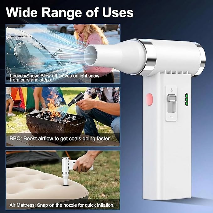 Mini Ultra-Slim Electric Compressed Air Duster 150,000RPM Super Power, Rechargeable Cordless Air Duster, Powerful Airflow for Computer, Keyboard, Outdoor, House and Car