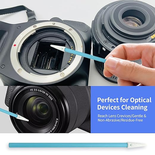 100 Pcs Lint-Free Foam Swab Sticks, Foam Tip Cleaning Swab Kit for Optical Instruments, Camera Lenses, Electronic Equipment, Car Detailing, Inkjet Printer Print Heads