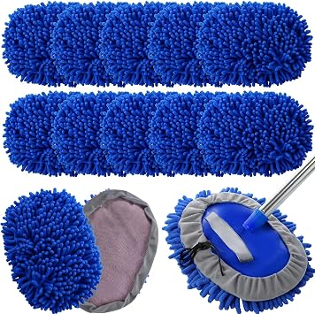 Layhit 10 Pcs Car Wash Mitt Set, Brush Not Included, Royal Blue