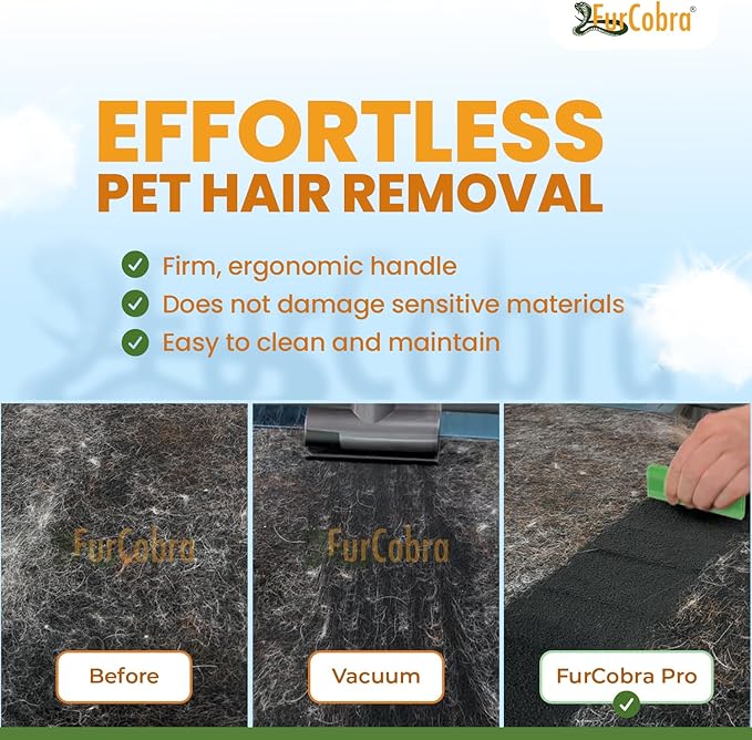 Pro Pet Hair Remover for Car Detailing, Carpet & Couch – Multi-Blade Dog & Cat Hair Scraper for Auto Interior, Upholstery, Furniture & Home – Reusable Embedded Fur Removal Tool
